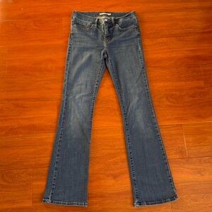 Levi's Women's navy blue stretchy shaping bootcut jeans